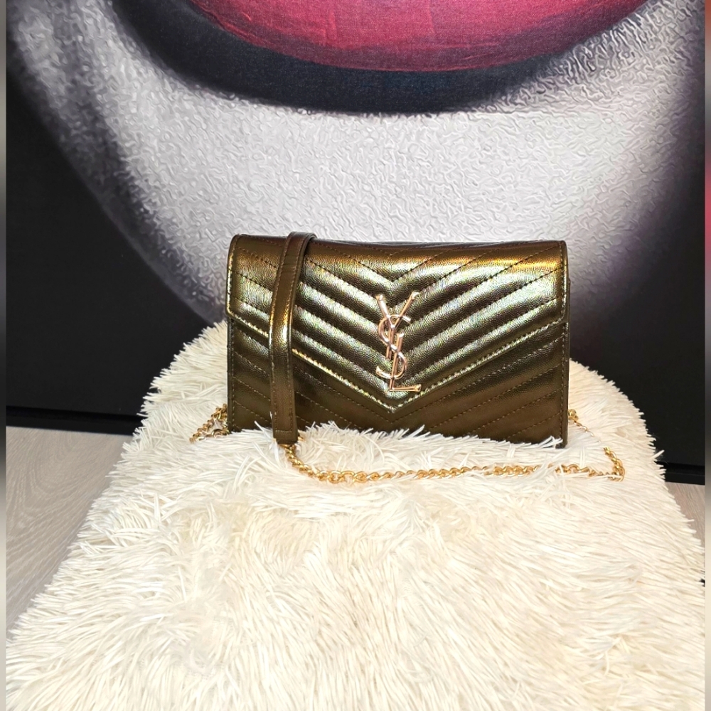 *SOLD* Olive Bronze Caviar Texture Women's Bag